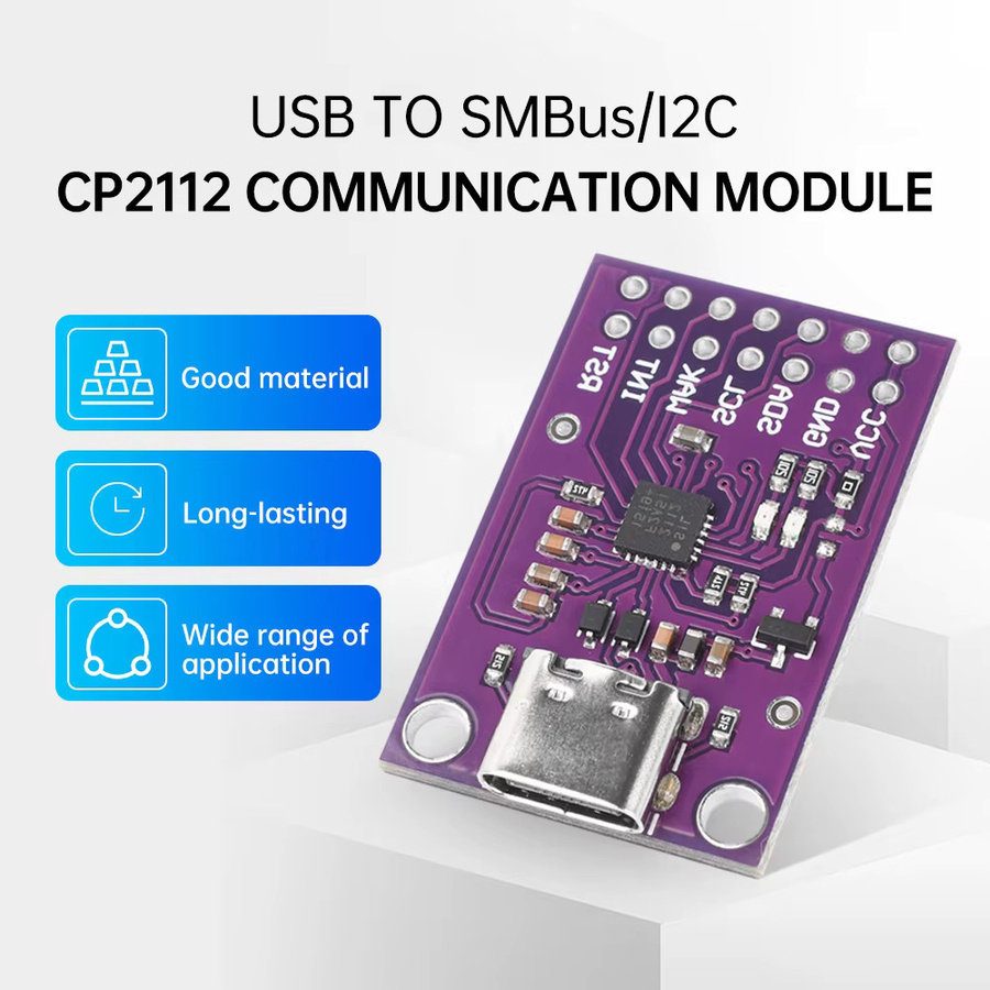 Aideepen CP2112 USB zu Smbus/I2C Kommunikationsmodul CCS811 Debugging Board mit USB-C Anschluss in Violett - Bild 2