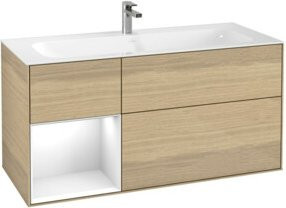 V&B Waschtischunterschrank Finion Wandbeleuchtung Weiß Lackiert B: 119,6 cm, T: 49,8 cm - Bild 1