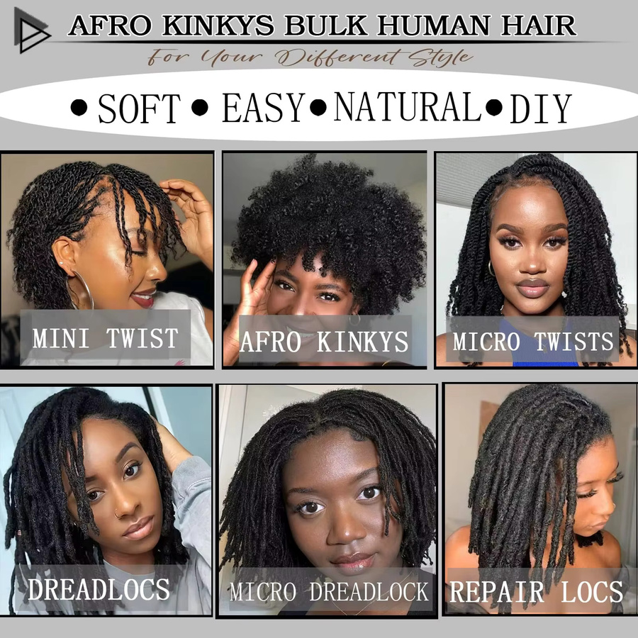 MISHELL Haar Extensions Afro Verworren, Schwarz, 8 Zoll, Unisex - Bild 6