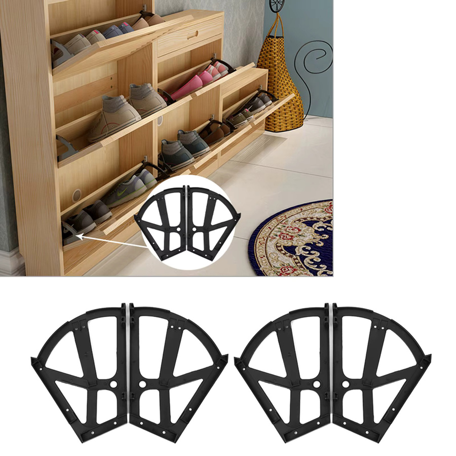Schuhschrank-Zubehör Set mit Schubladenscharnier und Drehgestell in Schwarz - Bild 6