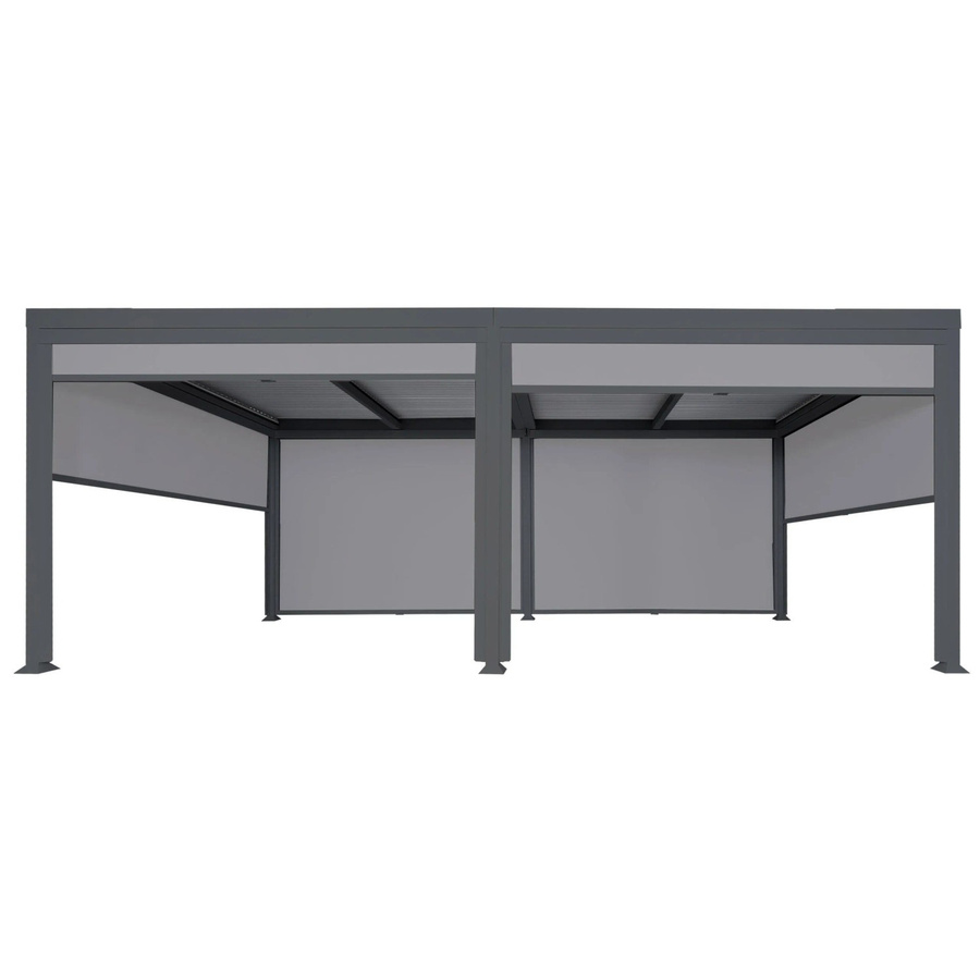 BERLINLODGE Alu Pergola Lamellen-Pavillon mit 6 Seitenwänden in Anthrazit, H x B x T: 224 x 600 x 306 cm - Bild 2