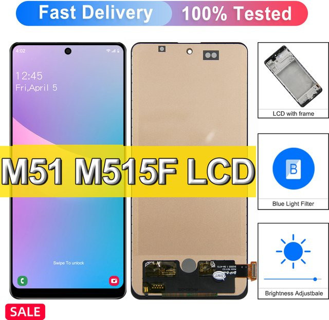 Samsung Galaxy M51 M515 M515F TFT LCD Display mit Touch Screen Ersatz Bildschirm in Schwarz - Bild 1