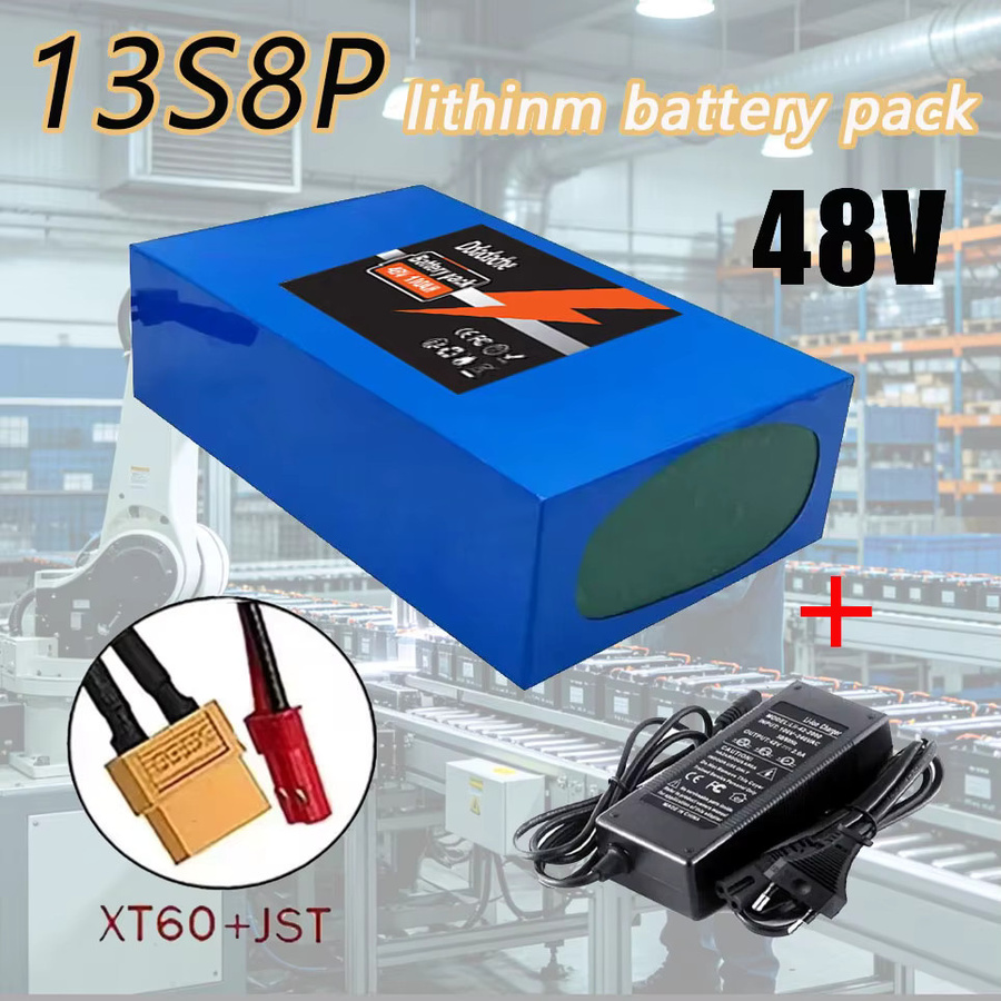 Ddadache Lithium-Ionen-Akku 13S8P 48V 100Ah 100000mAh in Blau mit integriertem BMS und 54,6V 2A Ladegerät für 250-1500W - Bild 5