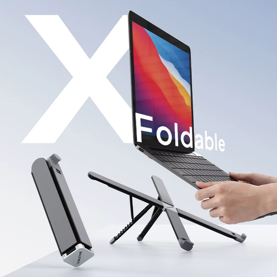 CABLETIME Laptop-Ständer X faltbar mit 8 verstellbaren Winkeln für Laptops von 10 bis 17,3 Zoll und MacBook - Bild 2