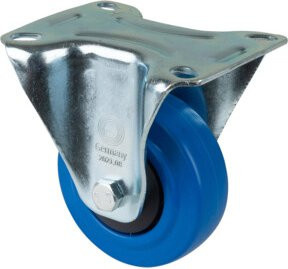BS Transportrolle L410.B62.081 Bockrolle mit 80 mm Raddurchmesser in Schwarz und Blau aus Kunststoff mit Schraubbefestigung - Bild 1