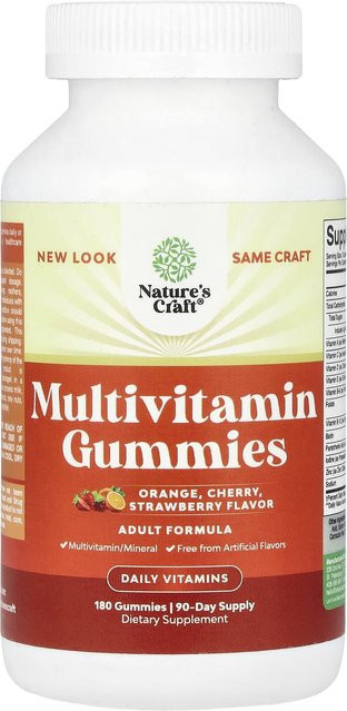 Nature's Craft Multivitamin-Gummibärchen Orange Kirsche Erdbeere 180 g - Bild 1