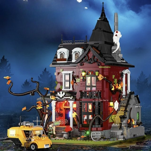 SixBricks MOC Mitternacht Horror Vampir Geisterburg, Bausteine Set - Bild 1