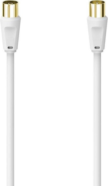 Hama Classic Line Antennen-Kabel mit Koax-Stecker und Koax-Kupplung, vergoldet, weiß, 5,0 m, 100 dB - Bild 1