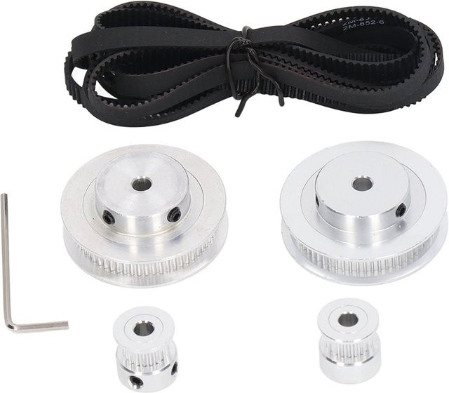 2er-Set GT2 Zahnriemenscheiben 20Z und 60Z für 3D-Drucker und CNC-Drehmaschinen mit 5mm Innenbohrung in Schwarz und Silber - Bild 1