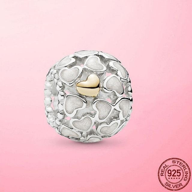 Charms Herz zu Herz, 925 Silber, Perle, Damen - Bild 1