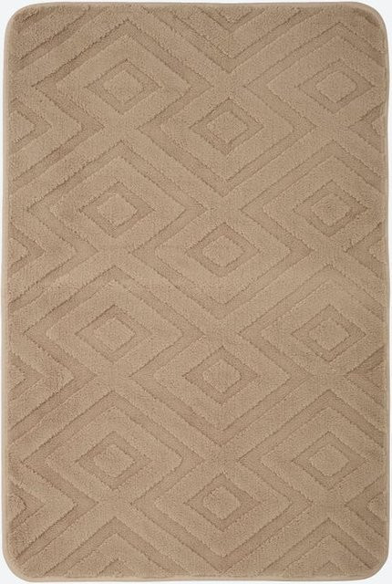 NKD Teppich Modern Geometric in Beige mit rutschfester Unterseite aus Polyester für das Wohnzimmer - Bild 1