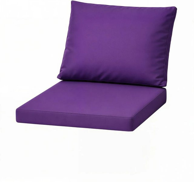 Setgarden Mix Sitzkissen Set für Polyrattan Sessel in Violett, 2-teilig, Sitzkissen B: 50 cm, T: 52 cm, H: 7 cm und Rückenlehne B: 50 cm, H: 56 cm - Bild 1