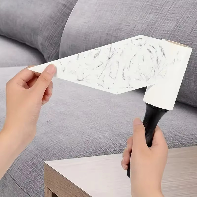 Selbstklebende Papierrolle zur Haarentfernung in Weiß für Kleidung, Möbel und Teppiche - Bild 4