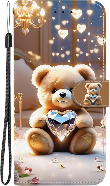 Handgefertigte PU-Leder Flip-Hülle für Samsung Galaxy S20 FE und S20 Lite mit Handschlaufe und Herz/Rose Katze Design in Blau - Bild 1