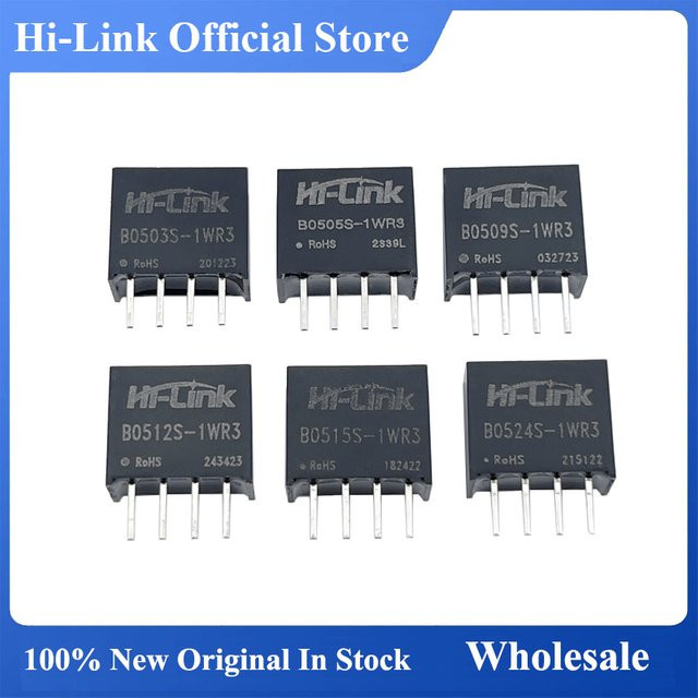 Hi-Link 10 Stück isolierte DC-DC-Wandler-Leistungsmodule 1W in Schwarz (B0505S-1WR3 / B1212S-1WR3) - Bild 1