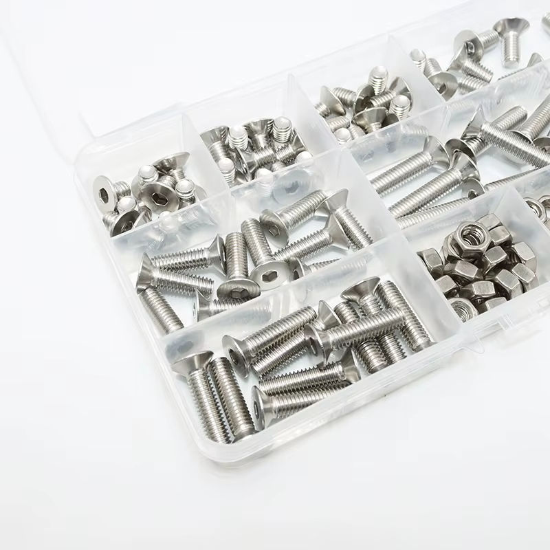 Edelstahl Sechskant Senkkopfschrauben Set DIN 7991 in Silber für M2,5 bis M6 - Bild 3