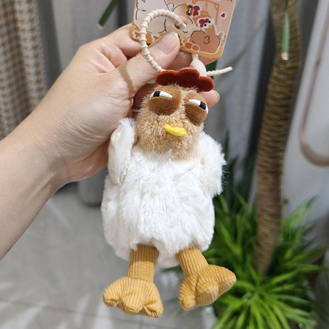 Yiran toy Quietschendes Schicht Hühnchen, Plüsch Schlüsselanhänger, 12cm, ab 14 Jahren - Bild 1
