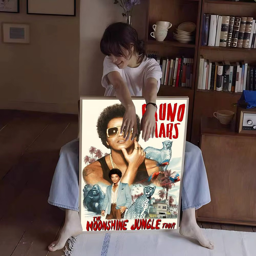 Vintage Dekorative Poster Kunstwerk Whitepaper mit Motiv von Bruno Mars und B-Bruno in Multicolor - Bild 4