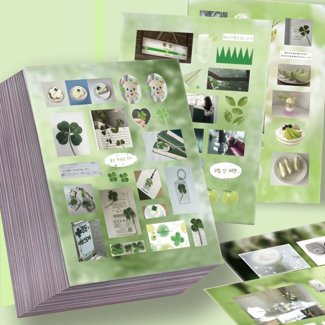 8-teiliges Set dekorative Aufkleber der grünen Serie von LanLanStickersWorld für Handbücher, Handyhüllen und Notizbücher, Farbe: Grün - Bild 1