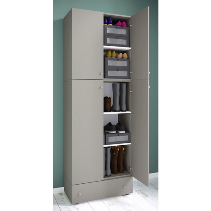Schuhschrank Lona von VCM in Grau aus Holzwerkstoff, B/H/T: 39 x 200 x 70 cm - Bild 2