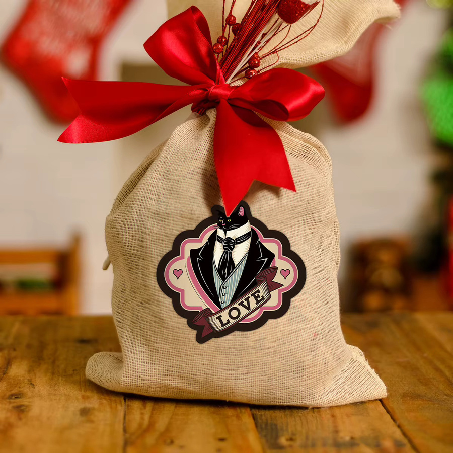12 Stück Aufkleber mit schwarzen Katzenmotiven und lustigen Liebessätzen in Multicolour für Valentinstag, Jubiläen und Party-Dekoration - Bild 3