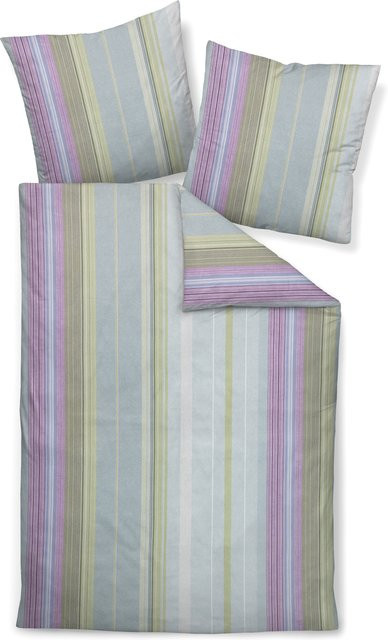 Bettwäsche PALERMO Mako-Satin gestreift aus Baumwolle mit Bettbezug und Kissenbezug, B/H: 135 x 200 cm und 80 x 80 cm - Bild 1
