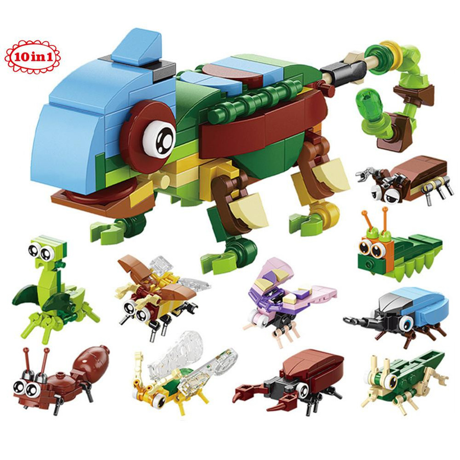 HYMILENARIO Tiere Welt Baustein-Set 10 in 1 Kinderspielzeug - Bild 2