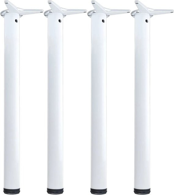 vasalat Set Camar Tischbeine höhenverstellbar aus Stahl in Weiß matt, Ø 60 mm, Höhe: 700-730 mm, 4 Stück - Bild 1
