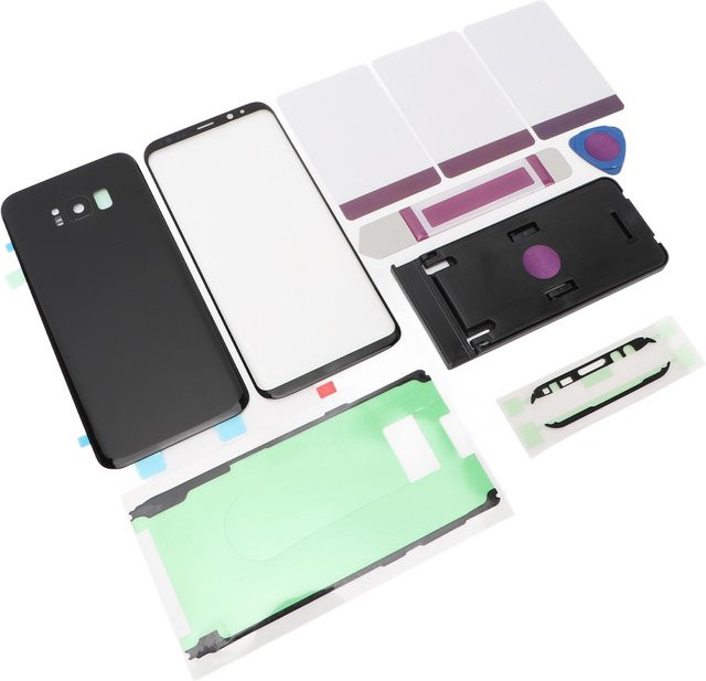 Samsung Galaxy S8+ Plus Ersatzgehäuse Rückglasabdeckung und Frontglas Außenscheibe in Weiß - Bild 1