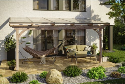 SKANHOLZ Terrassenüberdachung Ravenna in Braun mit Polycarbonat-Dach, B/T: 541 x 300 cm - Bild 1