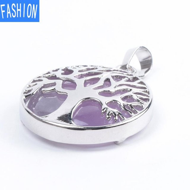 S Jewelry Maker Halskette, Naturstein-Anhänger, Amethyst, Grau, Unisex - Bild 1
