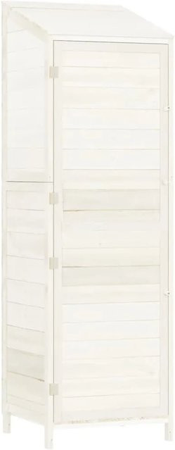 vidaXL Geräteschrank aus Massivholz Tanne, Weiß, B/T/H: 55 x 52 x 174,5 cm - Bild 1