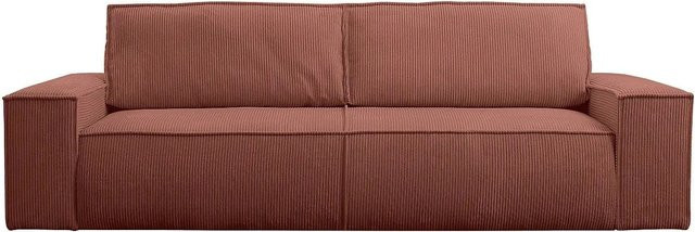 Vente-unique Schlafsofa Amelia in Rosa mit Cordbezug, Breite: 257 cm - Bild 1