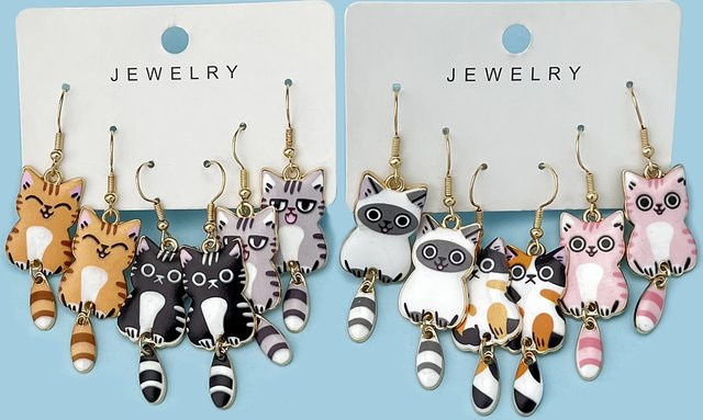 Ohrringe 3-teiliges Schmuckset, Legierung, Bunt, Damen - Bild 1