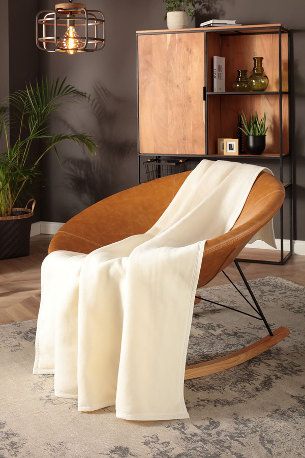 Biederlack Wohndecke Cotton Sense in Beige und Weiß, B/B: 200 x 150 cm - Bild 1