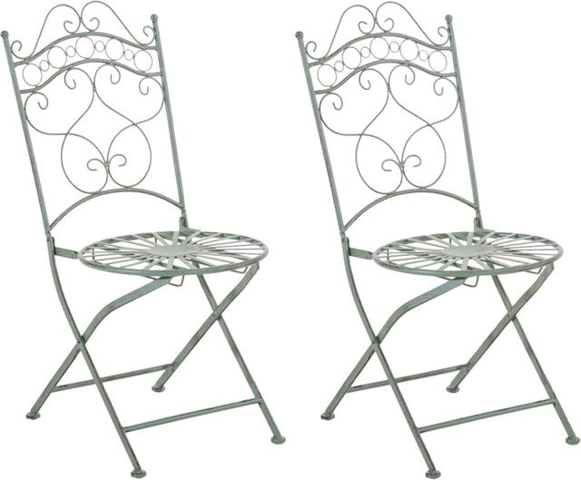 2er Set Gartenstühle Indi von TPFGarden aus Metall in Antik-Grün - Bild 1