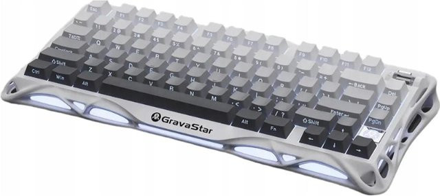 GravaStar Mercury K1 mechanische Tastatur kabellos Bluetooth Gradient White - Bild 1