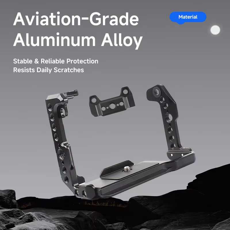 Sony Kamerakäfig aus massivem Metall mit Kaltschuhhalterungen für FX30 und FX3 in Schwarz - Bild 4