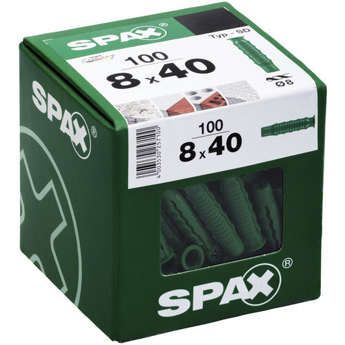 SPAX Spreizdübel Typ-SD aus Nylon in Grün, 100 Stück, Durchmesser: 6 mm, Länge: 40 mm - Bild 2