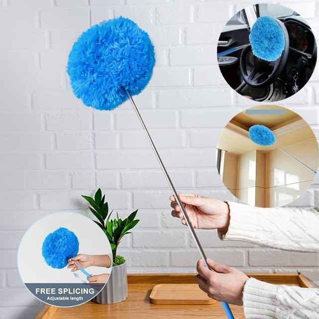 Multifunktionaler Staubwedel von Kitchya aus Mikrofaser in Blau mit langem Stiel für die Reinigung von Decken, Autos und Haushalt - Bild 1