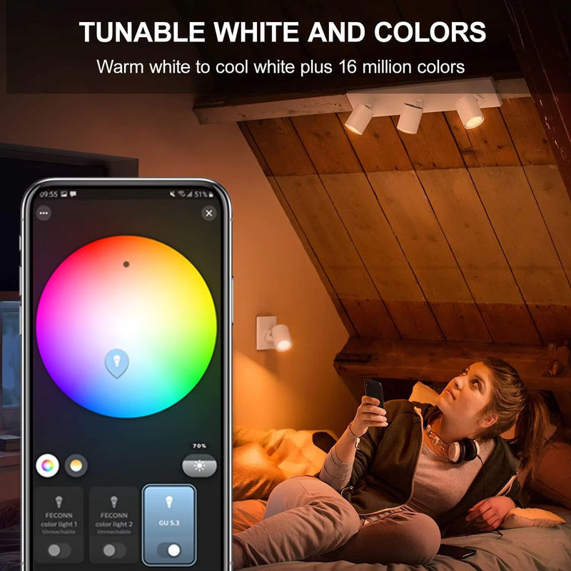 Arteco Smart LED Glühbirne GU10 mit Zigbee und Wifi, RGBW Strahler in Weiß, kompatibel mit Alexa und Google Assistant - Bild 5