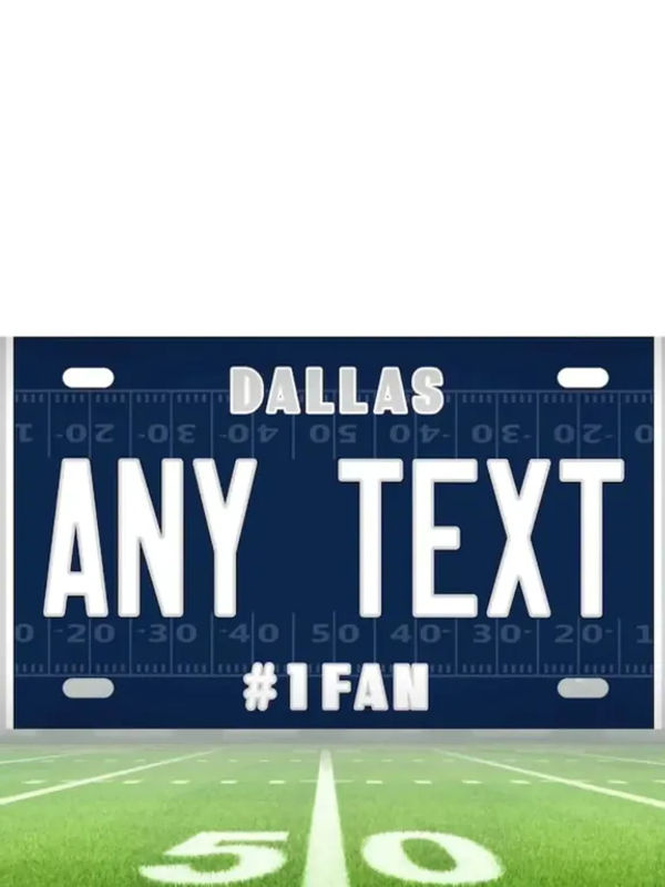 Personalisiertes Dallas Cowboys Aluminium-Nummernschild von Hello Young in Blau und Weiß zur Wanddekoration - Bild 6