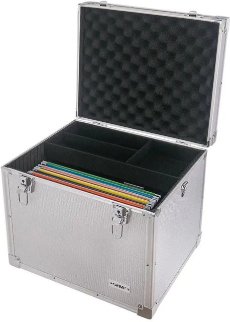 HMF Hängeregister Box Alukoffer in Silber für DIN A4, B/T/H: 41 x 33 x 36 cm - Bild 1