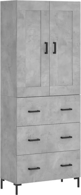 vidaXL Highboard Betongrau aus Holzwerkstoff und Metall B/T/H: 69,5 x 34 x 180 cm - Bild 1