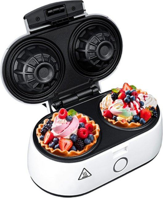 Adler AD 3062 Waffelschalen-Maker in Weiß mit 1000 W Leistung und Antihaftbeschichtung - Bild 1