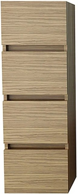 Jet-Line Badezimmer Hochschrank Kufstein in Holzoptik Zebra Hell Braun, H x B x T: 120 x 40 x 35 cm - Bild 1