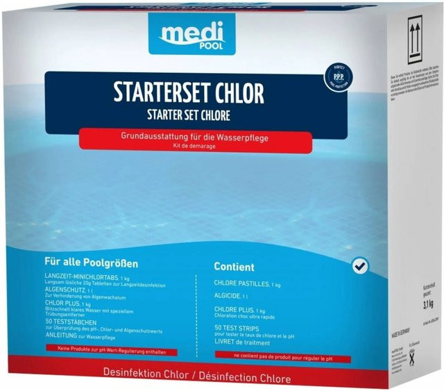 mediPOOL Starter Set Chlor mit Chlor PLUS zur Desinfektion, 3,1 kg - Bild 1