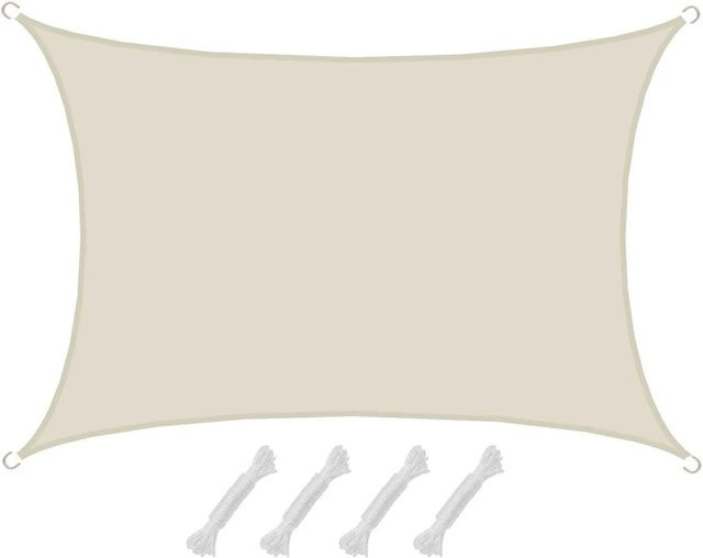 AMANKA Sonnensegel aus Polyester, wasserabweisend und UPF 50+, rechteckig, Beige, B: 5 m, T: 3 m - Bild 1