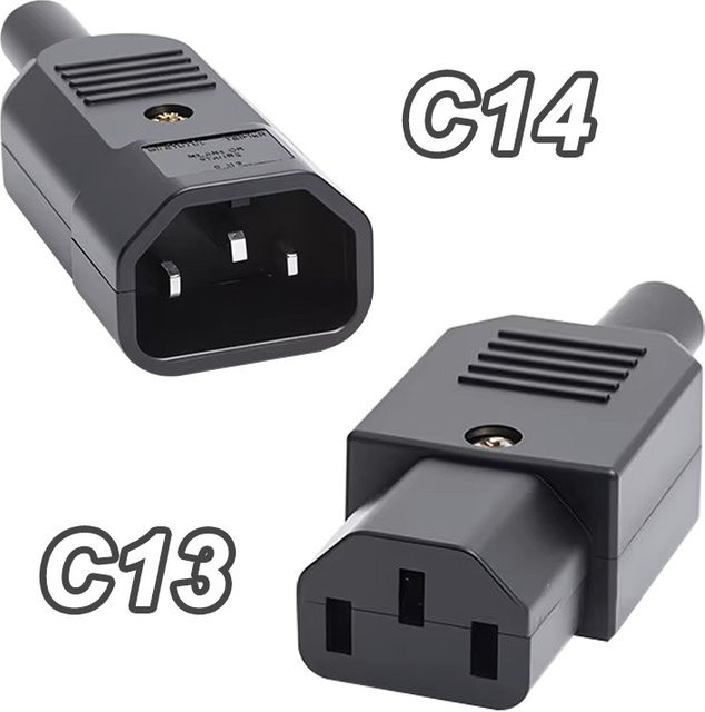 C13 C14 AC Buchse 10A 250V Weibliche Steckdose mit Kupfer Pins in Schwarz - Bild 1