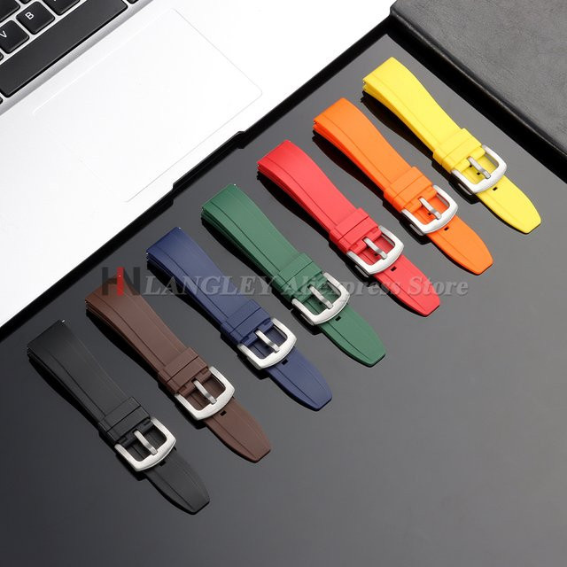 Uhrenarmband Silikon, Silber, Unisex, Schnellverschluss - Bild 1